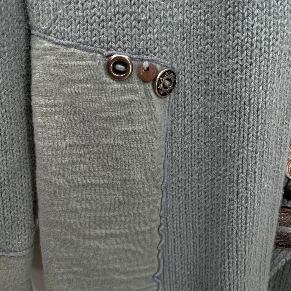 Pure Handknit‎ XS/S Button Up Cardigan Sweater Sage Green Cotton Bohemian